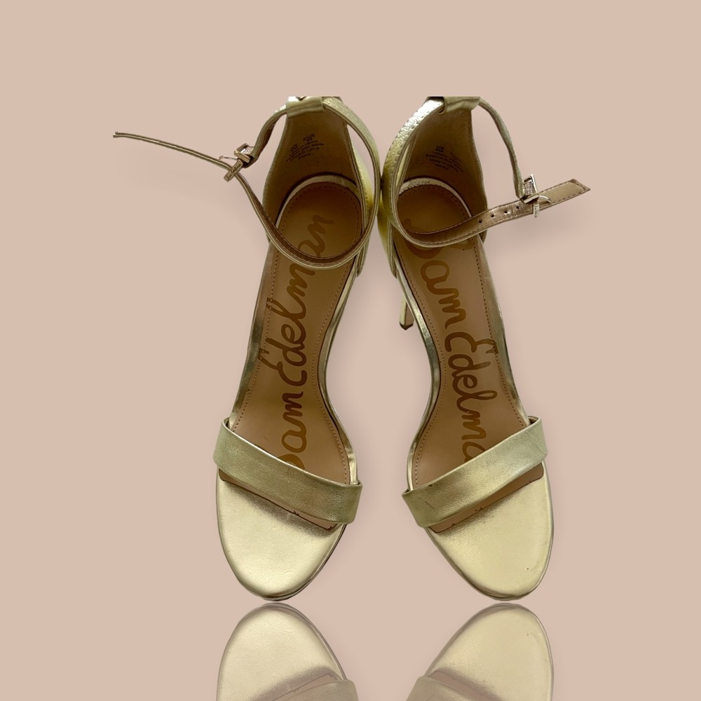 Sam Edelman Metallic Gold Strap Heels